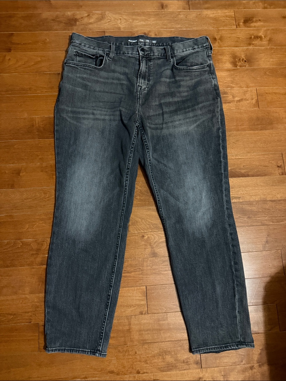 Men's Grey Washed Althetic Taper Jeans 40x32